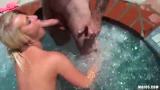 Poolside Fun with two blondes