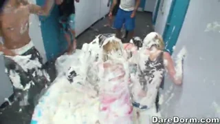 A whip cream tug war party is 